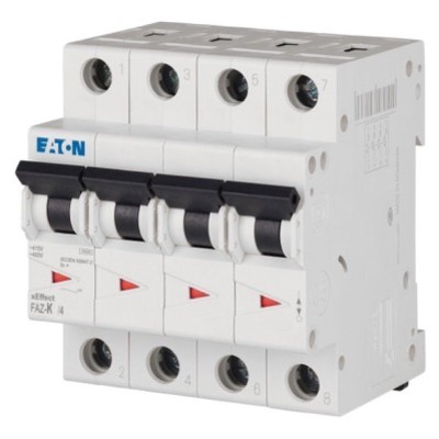 FAZ-K1/4 Eaton FAZ Four Pole MCB K Curve 1A