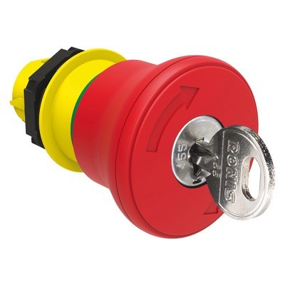 LPCB6844 Lovato Electric Platinum 40mm Red Emergency Stop Actuator 22.5mm Key to Release