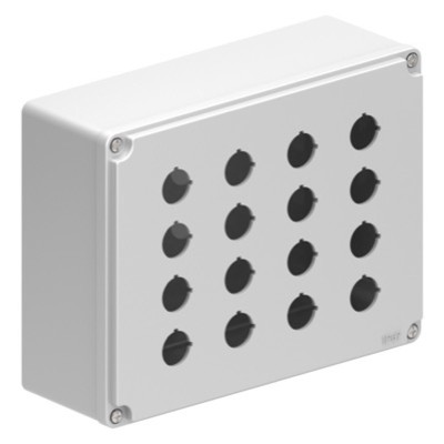 LPZM16CA8 Lovato Electric LPZM 16 Multihole Empty Metal Enclosure for 22.5mm Control Actuators IP66/IP67 Grey Lid