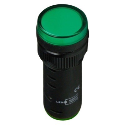 AD22-16B-G-230 230VAC Green LED Monoblock Pilot Lamp 16mm