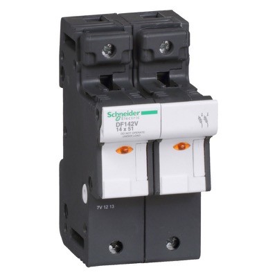 DF142V Schneider TeSys DF 14 x 51mm 50A Double Pole Fuse Carrier with LED Indicator