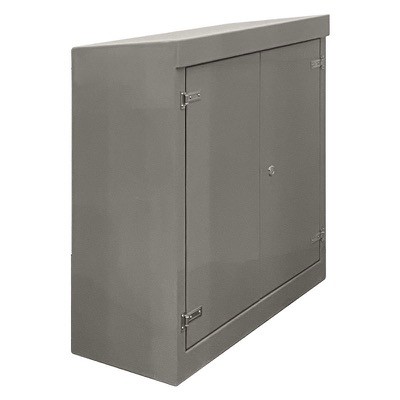 RSC12125GY-SS GRP 1260H x 1215W x 500mmD Roadside Cabinet IP55 with Open Bottom Stainless Steel Hinges