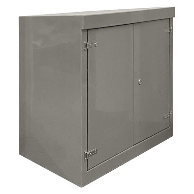 RSC12127GY-SS GRP 1260H x 1215W x 750mmD Roadside Cabinet IP55 with Open Bottom Stainless Steel Hinges