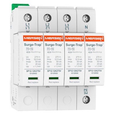 83120145 Mersen Surge-Trap STPT12-12K275V-4PM SPD Type 1+2 12.5kA Uc275V 4+0 TNS 4 Poles 4 Modules Pluggable Remote