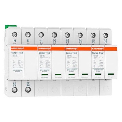 83120151 Mersen Surge-Trap STPT12-25K275-4PGM SPD Type 1+2 25kA Uc275V 3+1 TT 4 Poles 8 Modules Pluggable Remote 