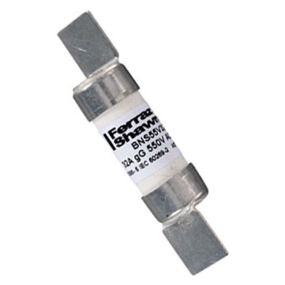 BNS55V2 Mersen BNS 2A gG Fuse C1006643 BS88 F1 Offset Blade 61mm Overall Length with 12mm Blade Length 550VAC