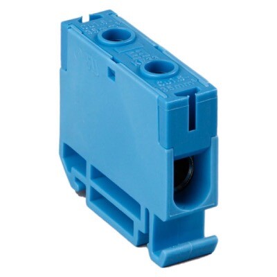 KE33.20 Ensto Clampo Compact 35mm Blue Terminal Block for  TS35 DIN Rail Single Feed Through 1.5-35mm2 135A 750V