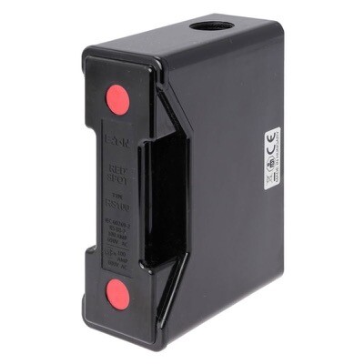 RS100H Eaton Bussmann Red Spot Fuse Holder 100A Black for BS88 A4 Fuse or Neutral Link
