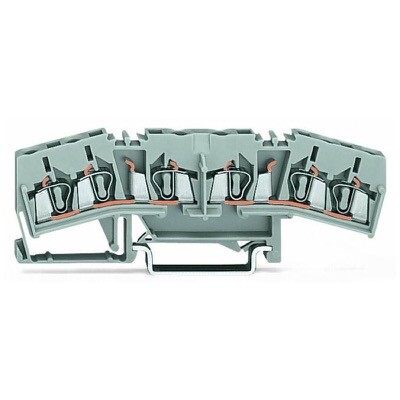 280-675 WAGO Double Potential Terminal Block 2.5mm Center Marking for TS35 DIN Rail CAGE CLAMP Grey