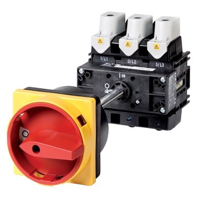 P5-125/V/SVB/N Eaton P5 125A 3 Pole + N Isolator for Base Mounting Supplied with IP65 Red/Yellow Handle
