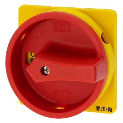 SVB-P3 &amp;Eaton P3 Replacement Red Rotary Handle &amp; Yellow Locking Collar for T5/T5B/P3 Switches with Plastic Shaft Extensions