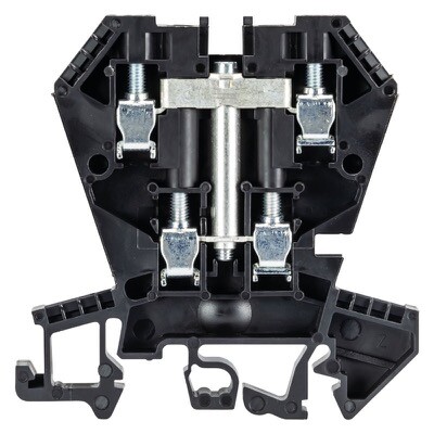 57.404.6955.1 Wieland selos WK 4mm Black Double DIN Rail Terminal for TS35 &amp; TS32 Rail Double Feed Through WK 4E/UVB SW/V0