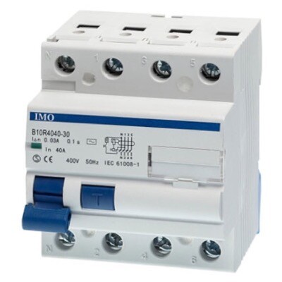 B10R4032-30 IMO B10R 3 Pole + N (4 Pole) RCCB 32A 30mA 230/400V AC 10kA Type AC