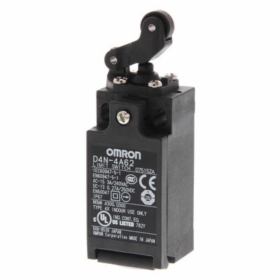 D4N-4A62 OMRON D4N Safety Limit Switch M20 (1 Conduit) 1NC/1NO (Slow-action) One-way Roller Arm Lever (Horizontal)