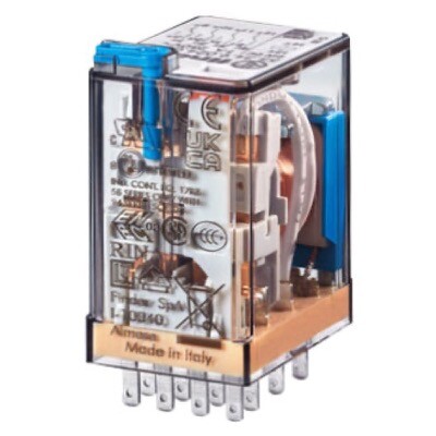 55.34.9.024.0000 Finder 55 Series 4 Pole 7A Relay 24VDC Miniature General Purpose Relay Lockable Test &amp; Mechanical Indicator