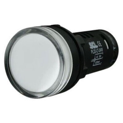 AD22-W24-LT 24V AC White LED Monoblock Pilot Lamp with Lamp Test 22.5mm