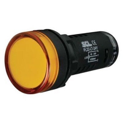 AD22-Y24-LT 24V AC Yellow LED Monoblock Pilot Lamp with Lamp Test 22.5mm