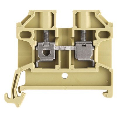 0380460000 Weidmuller SAK Series SAK 2.5/35 Feed-through Terminal Block Screw Connection Beige/Yellow 2.5mm2 24A 800V