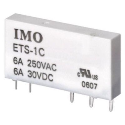ETS-1CN-SL-24VDC IMO Subminiature Power Relay SPCO 6A 24VDC 170mW Sealed Suits Base SRSI-24SC/DC