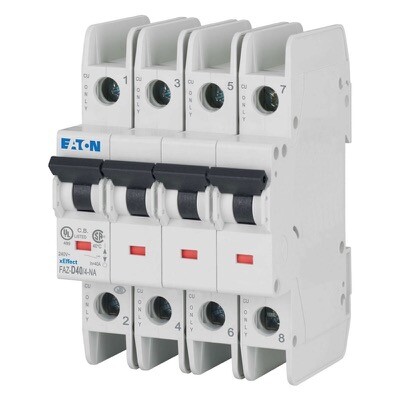 FAZ-D1/4-NA Eaton FAZ-NA Four Pole MCB D Curve 1A for North America
