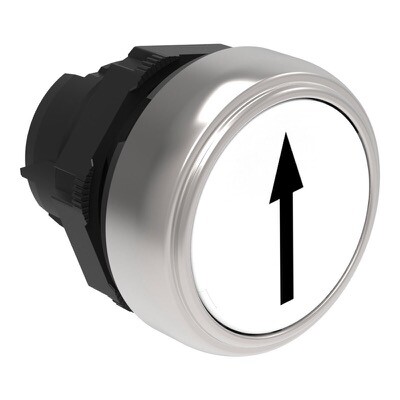 LPCB1158 Lovato Platinum White Flush Pushbutton with &#039;ARROW&#039; Actuator 22.5mm Spring Return
