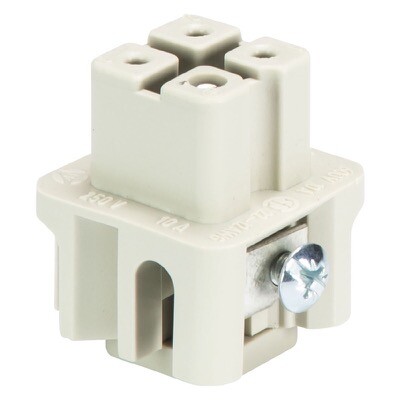 73.300.0353.0 Wieland revos MINI Female Insert 3 Poles Rated Current: 10A Rated Voltage 250/400V with Tin-plated Contacts