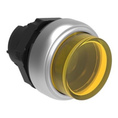 LPCBL205 Lovato Electric Platinum Yellow Extended Illuminated Pusbutton Actuator 22.5mm Spring Return