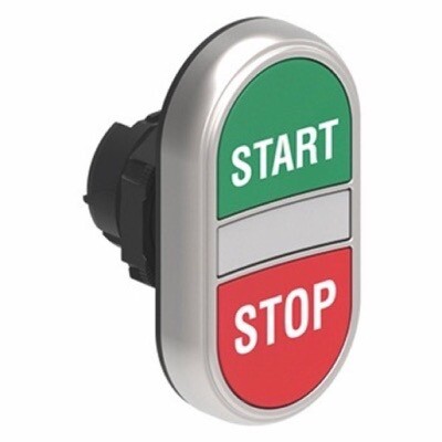 LPCBL7133 Lovato Electric Platinum Green Flush/Red Flush Double Pushbutton Actuator 22.5mm Spring Return