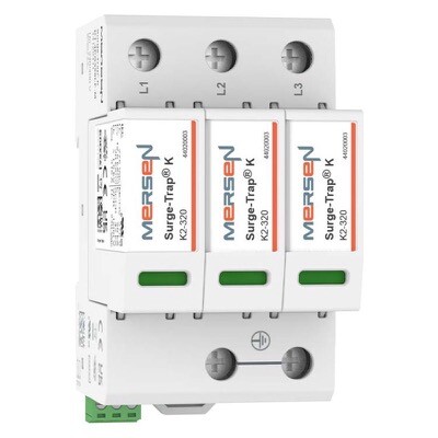 44020300 Mersen K2-3P275 Mersen Surge-Trap K2 Series SPD, T2, 3P, Uc 275V AC