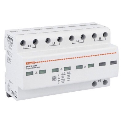 SA1B3NA320R Lovato SPD Type 1 &amp; 2 Monoblock IEC Impulse Current Iimp (10/350us) 25kA Per Pole 3P+N with Remote Contact