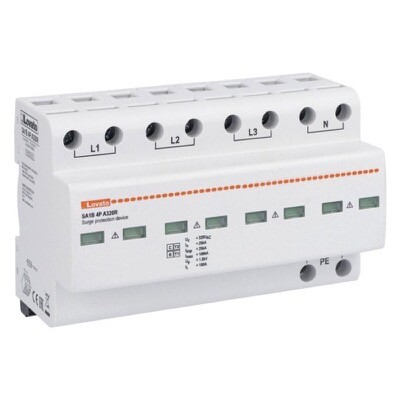 SA1B4PA320R Lovato SPD Type 1 &amp; 2 Monoblock IEC Impulse Current Iimp (10/350us) 25kA Per Pole 4P with Remote Contact