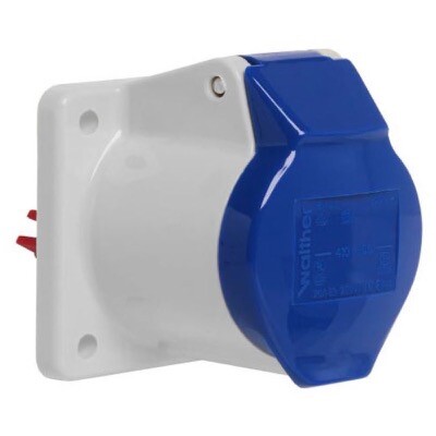 410306 WALTHER-WERKE Panel Socket 16A 3P 230V 6h IP44 Straight