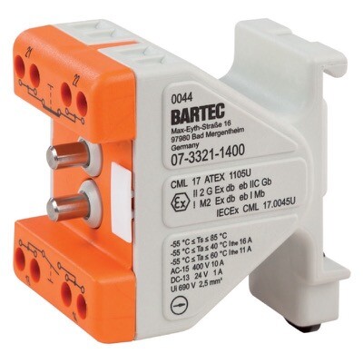 07-3321-1100 BARTEC ComEx Switch Module with 2 NC Contacts with Terminals for Rail Mounted Installation
