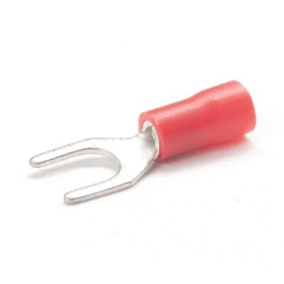 RS53 Partex RS Red Spade Terminal to Fit 5mm Stud Pack of 100