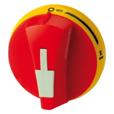 14741111 Socomec EXT. HANDLE S00R-65/TYPE3R,12D External Handle Front and Side Operation S00 Type I-0 IP65 Red