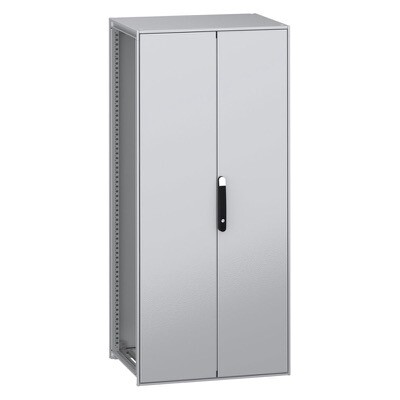 NSYSFN188602DP Schneider PanelSeT SFN Mild Steel 1800H x 800W x 600mmD Floor Standing Enclosure Double Door IP55 with Mounting Plate