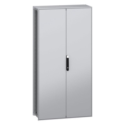 NSYSFN2010402DP Schneider PanelSeT SFN Mild Steel 2000H x 1000W x 400mmD Floor Standing Enclosure Double Door IP55 with Mounting Plate