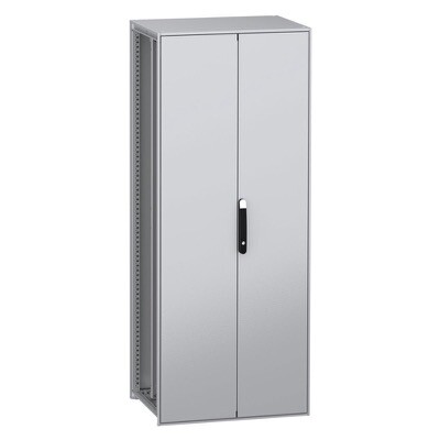 NSYSFN208602DP Schneider PanelSeT SFN Mild Steel 2000H x 800W x 600mmD Floor Standing Enclosure Double Door IP55 with Mounting Plate