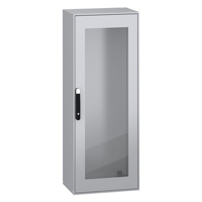 NSYSM16640T Schneider PanelSeT SM Mild Steel 1600H x 600W x 400mmD Floor Standing Enclosure IP55 Glazed Door