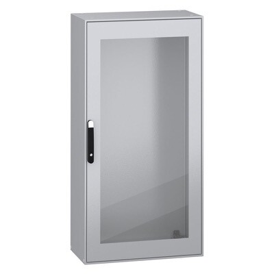 NSYSM16840T Schneider PanelSeT SM Mild Steel 1600H x 800W x 400mmD Floor Standing Enclosure IP55 Glazed Door