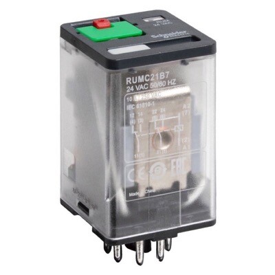 RUMC21JD Schneider Zelio RUMC21 2 Pole 10A Relay 12VDC Coil 2 Change-Over Contacts
