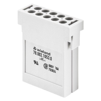 78.002.1053.0 ]FLE BUC 10 25 Modular Connector System 10 Pole Female Insert 250V/10A Crimp Connection Turned Contacts
