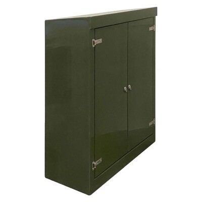 RSC15125GN-SS GRP 1500H x 1215W x 500mmD Roadside Cabinet Green IP55 with Open Bottom Stainless Steel Hinges