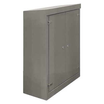 RSC15125GY-SS GRP 1500H x 1215W x 500mmD Roadside Cabinet Grey IP55 with Open Bottom Stainless Steel Hinges