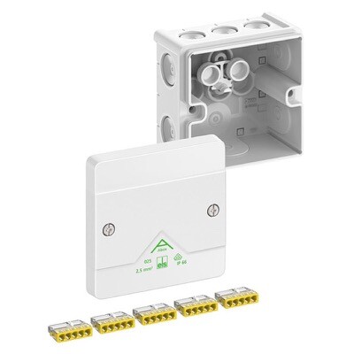 80212001 Spelsberg Abox 025-2.5/w 87 x 87 x 52mmD White with 5 Screwless 5 Wire Terminal Wago 2273-205 IP66