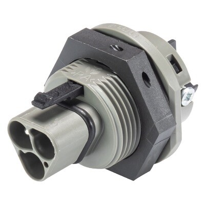 96.032.5054.3 Wieland RST Straight M25 Male Connector 3 Pole 250V 25A Concrete Grey RST25I3S S1 M01V BG03