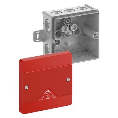 80470101 Spelsberg Abox 040 AB-L/SB Polypropylene 102 x 102 x 57mmD Grey with Red Cover without Terminals with External Fixing Lugs IP66