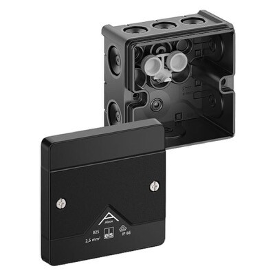80200001 Spelsberg Abox 025-L/sw 87 x 87 x 52mmD Black without Terminals IP66