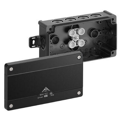 80200301 Spelsberg Abox 025/2-AB-L/sw Polypropylene 152 x 87 x 52mmD White without Terminals with External Fixing Lugs IP66