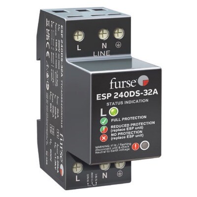 7TCA085460R0318 ABB Furse ESP 240DS-32A Single Phase Type 2+3 In-Line Low Current Surge Protection Device DIN